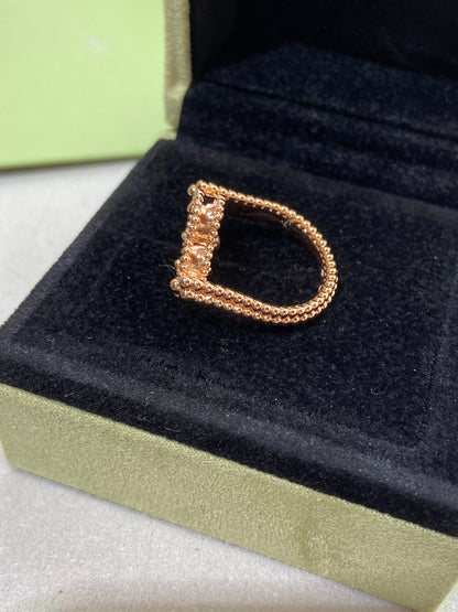 [Super CiCi ]CLOVER RIVERSIBLE PINK GOLD RING