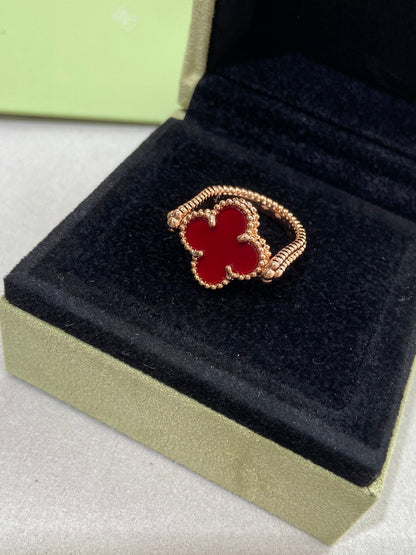 [Super CiCi ]CLOVER RIVERSIBLE PINK GOLD RING