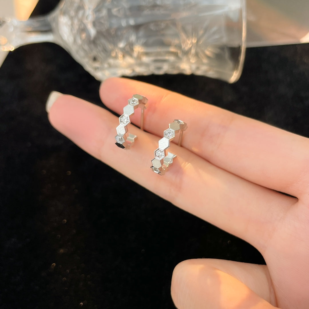 [Super CiCi ]BEE LOVE DIAMOND HOOP EARRINGS