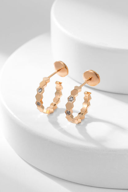 [Super CiCi ]BEE LOVE DIAMOND HOOP EARRINGS