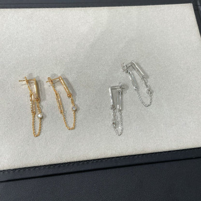 [Super CiCi ]CHAINE CHAOS DIAMOND DROP EARRINGS
