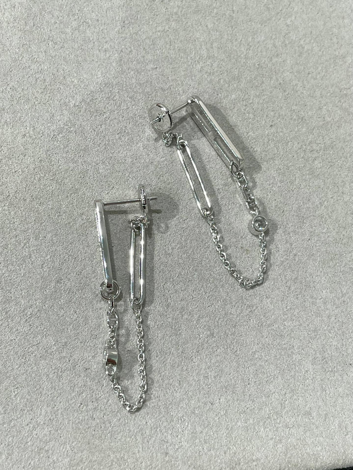 [Super CiCi ]CHAINE CHAOS DIAMOND DROP EARRINGS