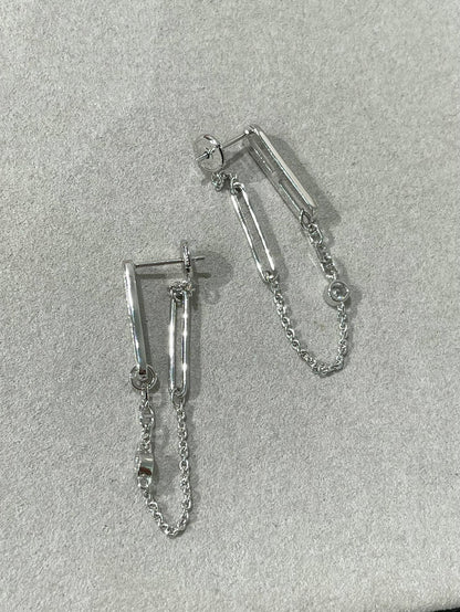[Super CiCi ]CHAINE CHAOS DIAMOND DROP EARRINGS