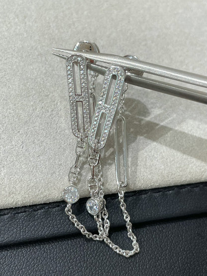 [Super CiCi ]CHAINE CHAOS DIAMOND DROP EARRINGS