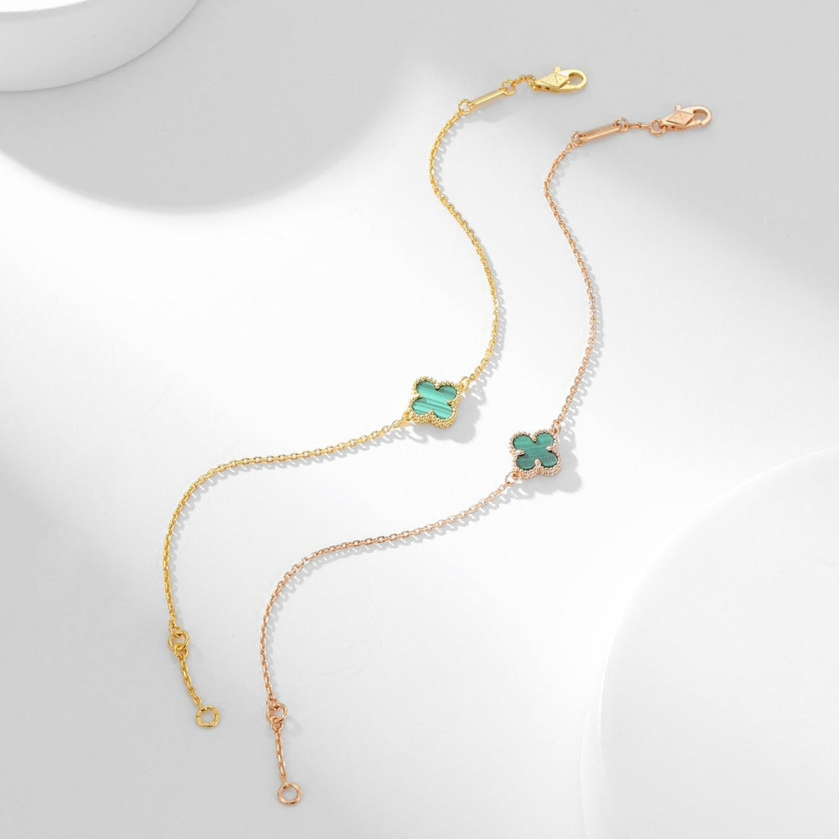 [Super CiCi ]CLOVER BRACELET MALACHITE 1 MOTIF