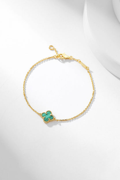 [Super CiCi ]CLOVER BRACELET MALACHITE 1 MOTIF