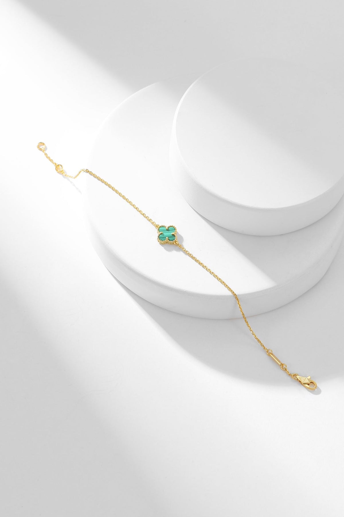 [Super CiCi ]CLOVER BRACELET MALACHITE 1 MOTIF