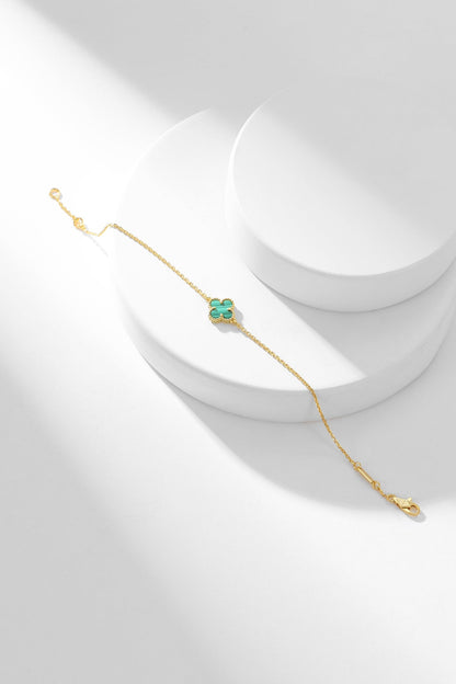 [Super CiCi ]CLOVER BRACELET MALACHITE 1 MOTIF