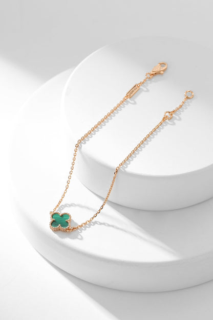 [Super CiCi ]CLOVER BRACELET MALACHITE 1 MOTIF