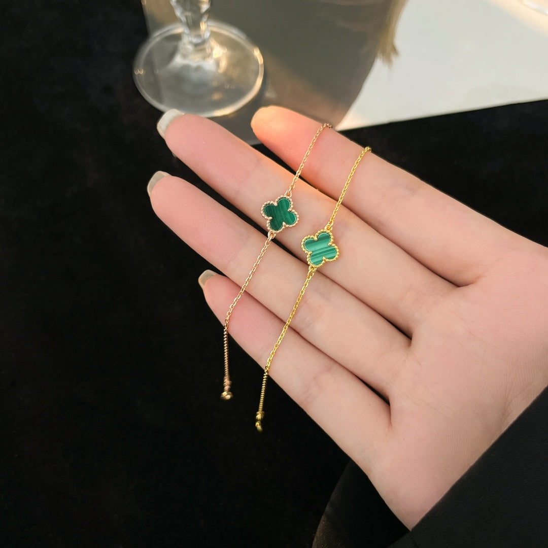 [Super CiCi ]CLOVER BRACELET MALACHITE 1 MOTIF
