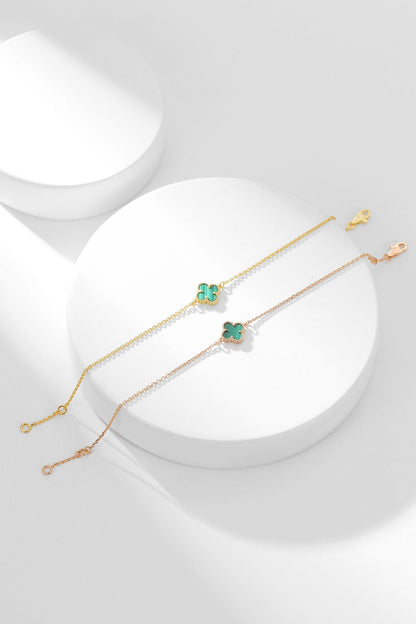 [Super CiCi ]CLOVER BRACELET MALACHITE 1 MOTIF