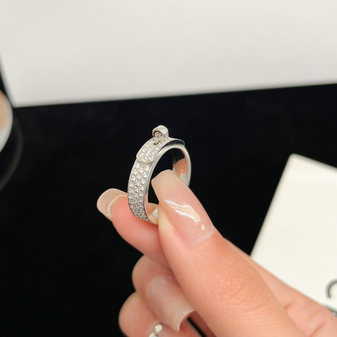 [Super CiCi ]KELLY SILVER DIAMOND RING