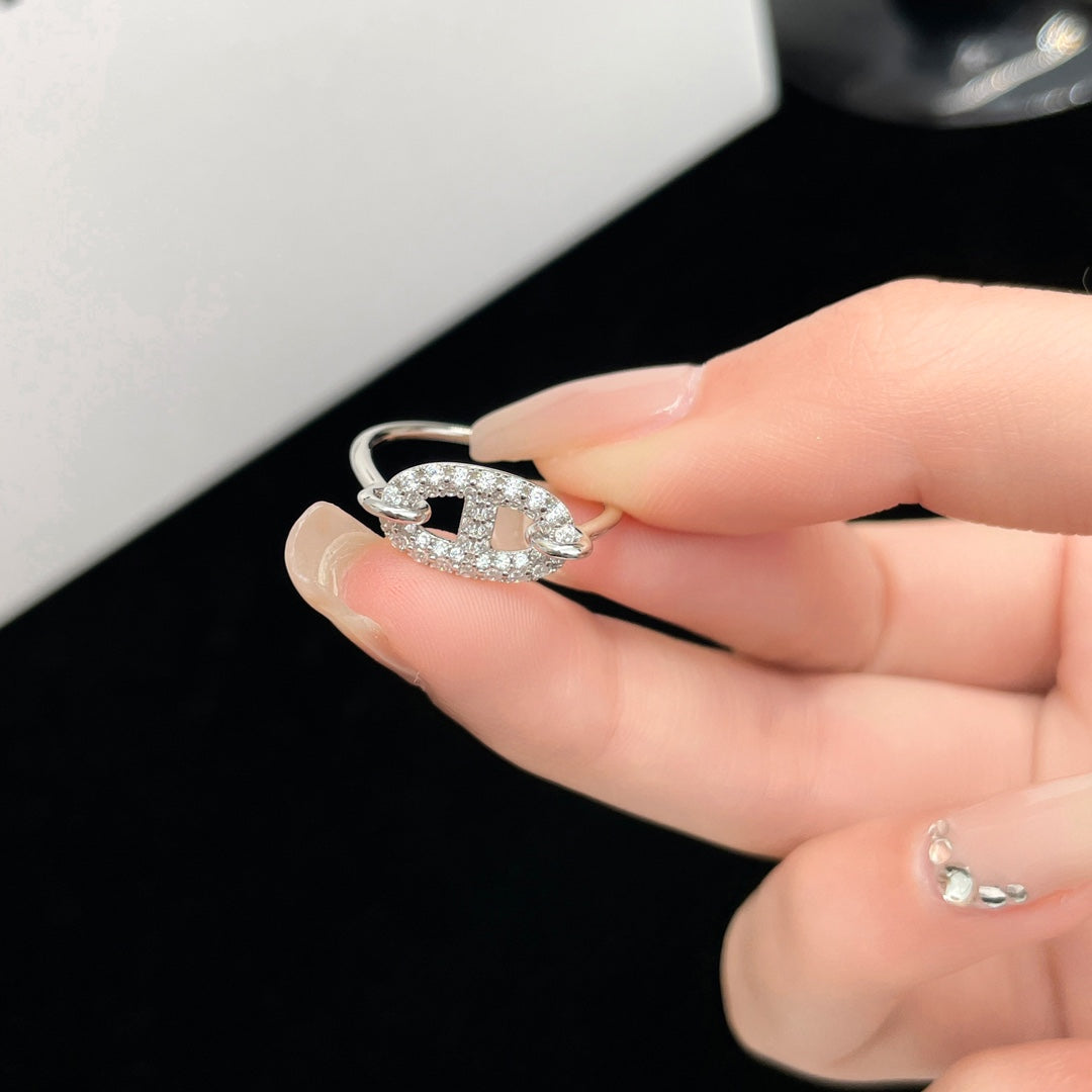[Super CiCi ]RONDE SMALL SILVER DIAMOND RING