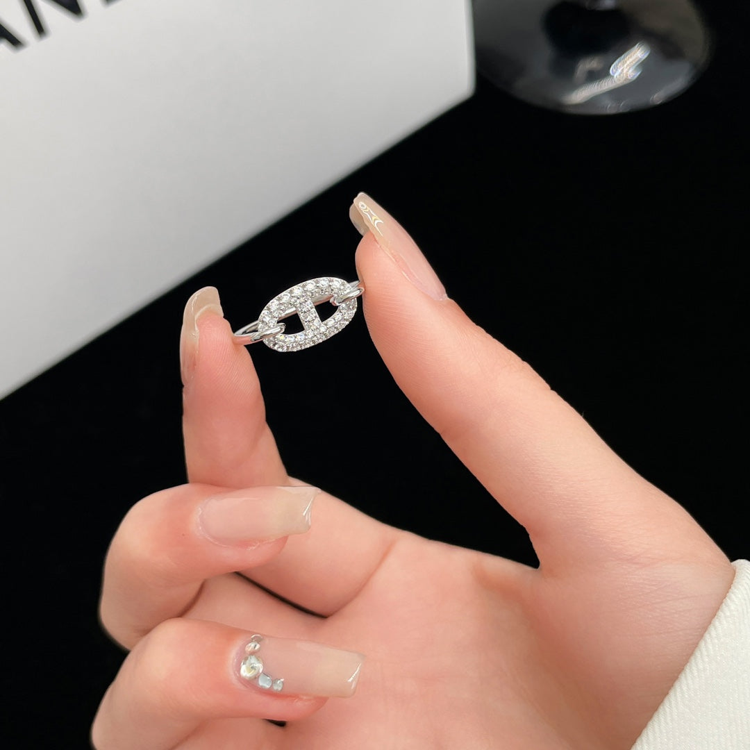 [Super CiCi ]RONDE SMALL SILVER DIAMOND RING