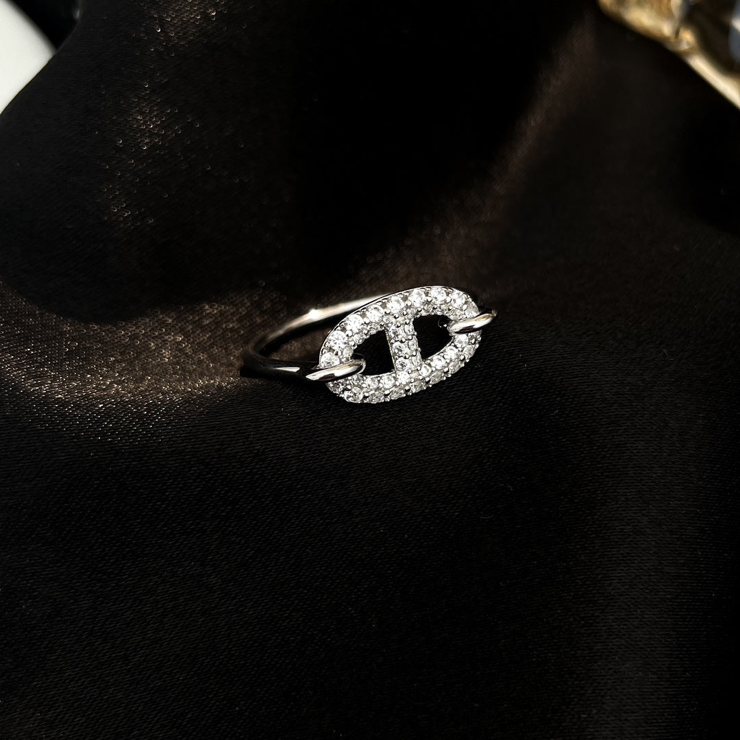 [Super CiCi ]RONDE SMALL SILVER DIAMOND RING