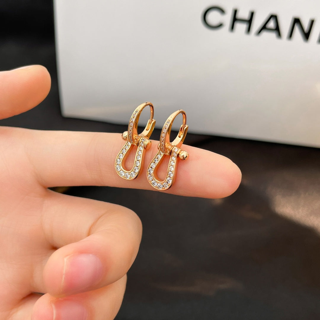 [Super CiCi ]FORCE 10 FULL DIAMOND DROP EARRINGS MEDIUM MODEL