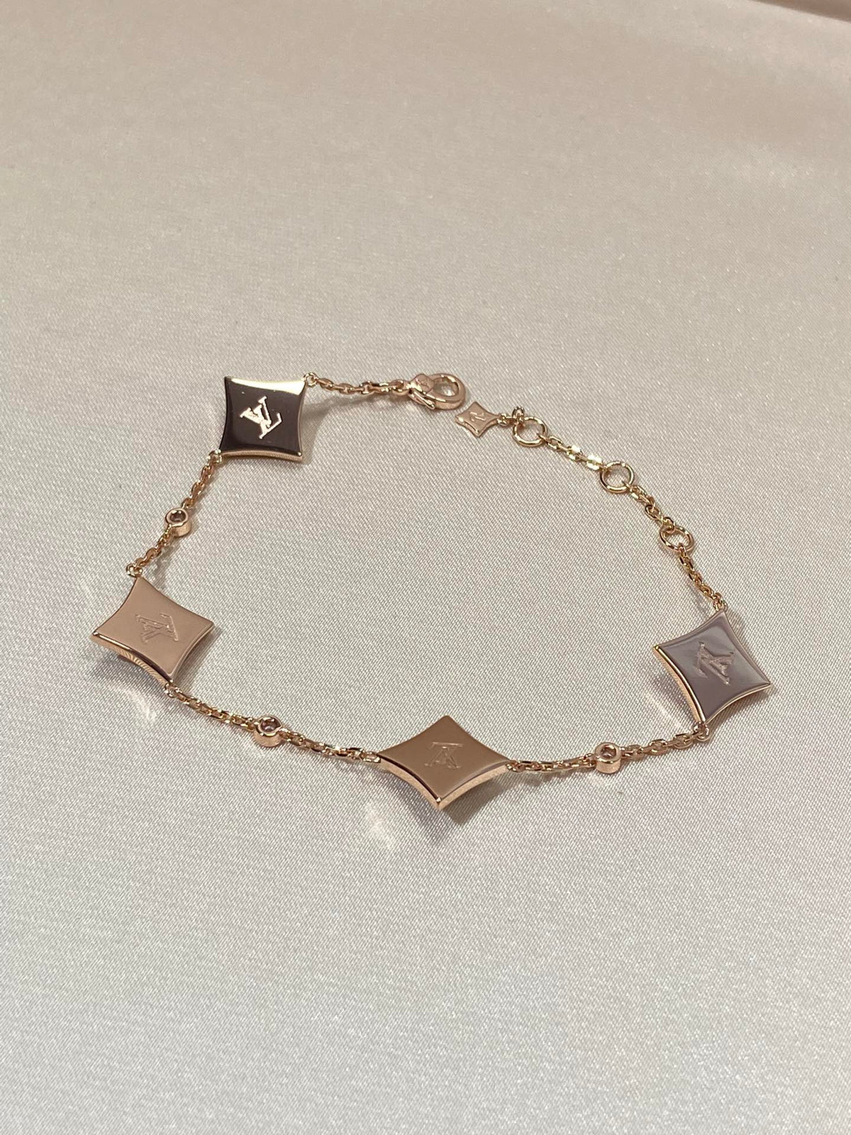 [Super CiCi ]STAR 4 MOTIF MOP DIAMOND PINK GOLD BRACELET