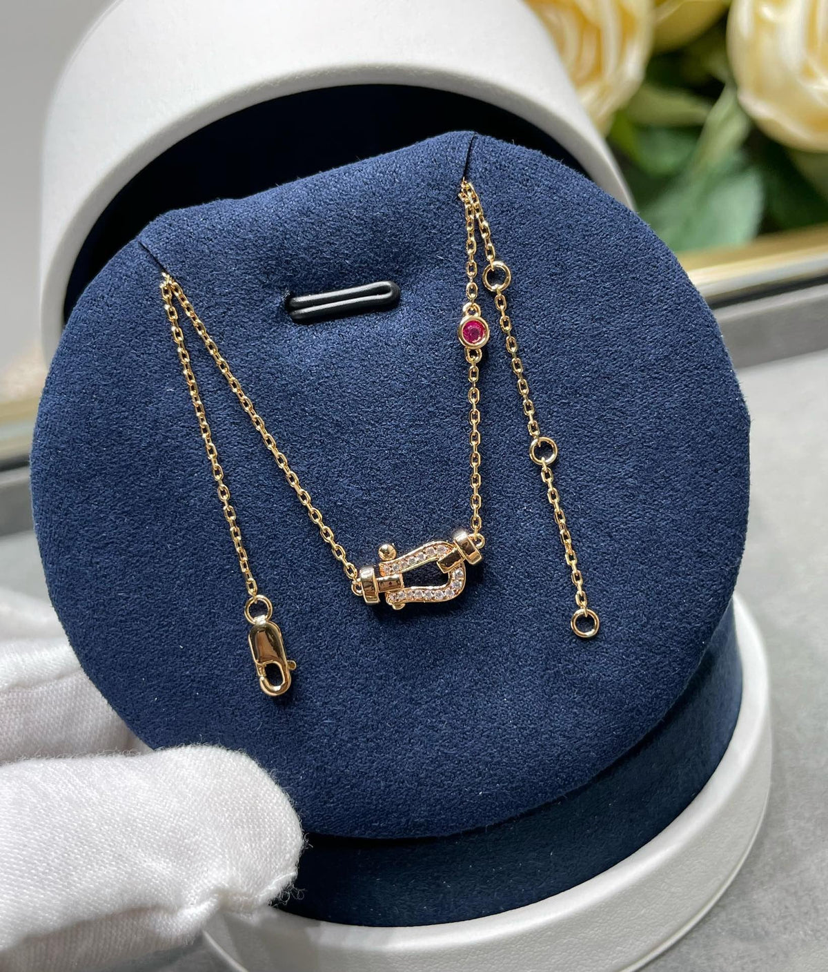 [Super CiCi ]FORCE 10 DIAMOND PINK GOLD NECKLACE