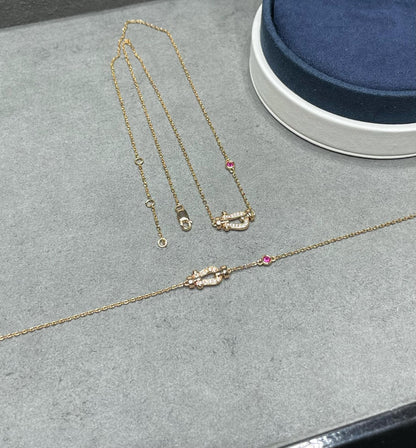 [Super CiCi ]FORCE 10 DIAMOND PINK GOLD NECKLACE