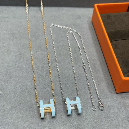 [Super CiCi ]POP H SKY BLUE NECKLACE