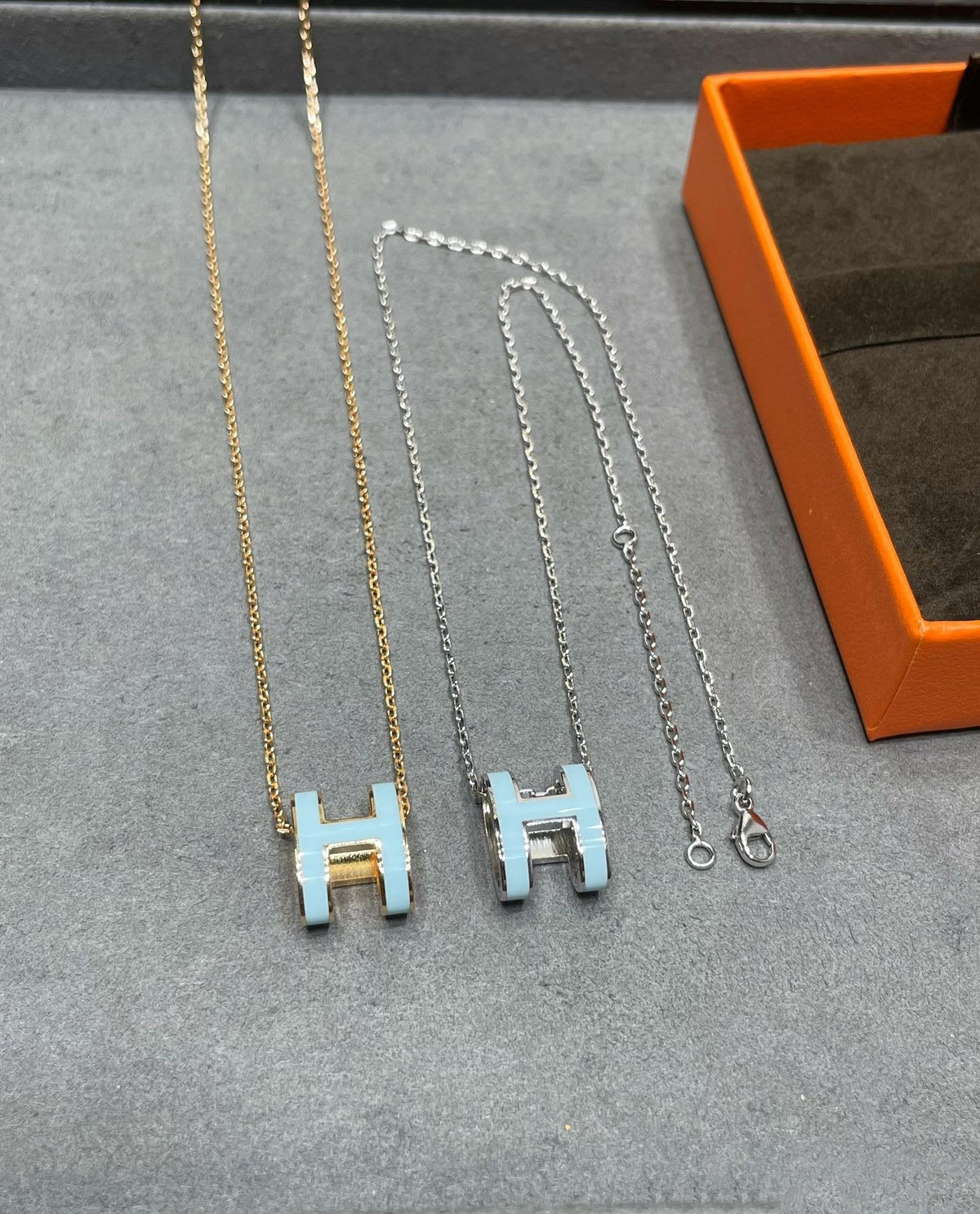 [Super CiCi ]POP H SKY BLUE NECKLACE