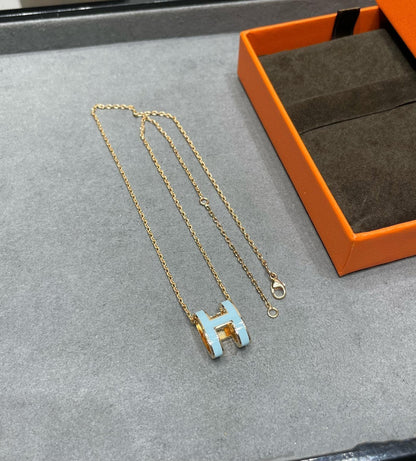 [Super CiCi ]POP H SKY BLUE NECKLACE