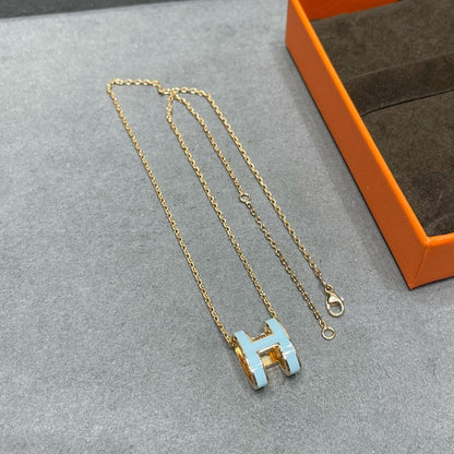 [Super CiCi ]POP H SKY BLUE NECKLACE