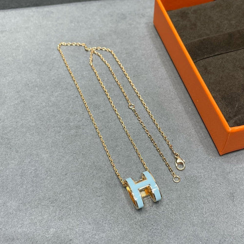 [Super CiCi ]POP H SKY BLUE NECKLACE