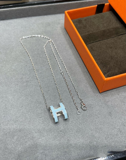 [Super CiCi ]POP H SKY BLUE NECKLACE
