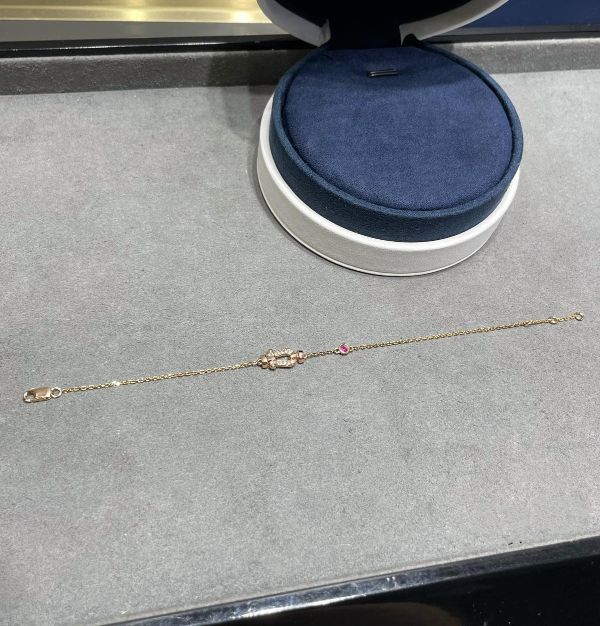 [Super CiCi ]FORCE 10 DIAMOND CHAIN LINK PINK GOLD BRACELET