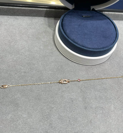 [Super CiCi ]FORCE 10 DIAMOND CHAIN LINK PINK GOLD BRACELET