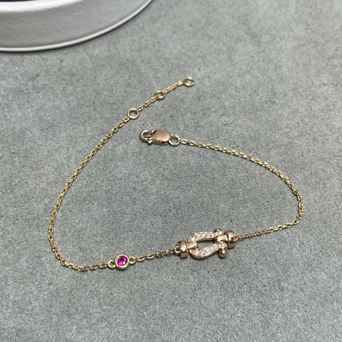 [Super CiCi ]FORCE 10 DIAMOND CHAIN LINK PINK GOLD BRACELET