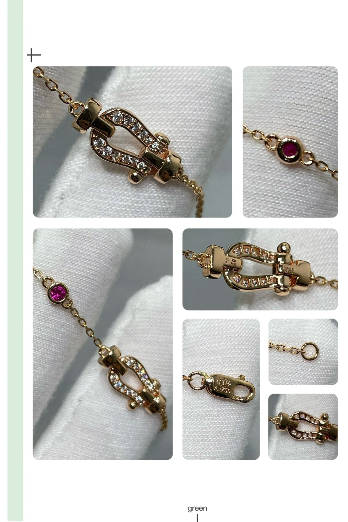 [Super CiCi ]FORCE 10 DIAMOND CHAIN LINK PINK GOLD BRACELET