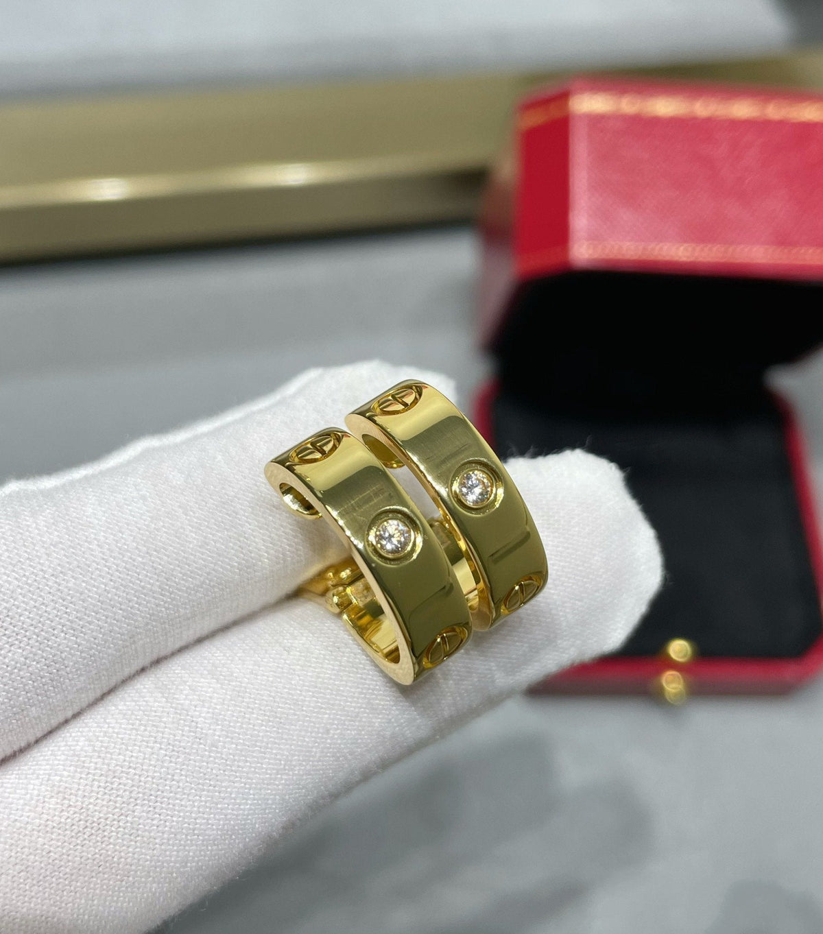 [Super CiCi ]LOVE 5.5MM 1 DIAMOND EARRINGS