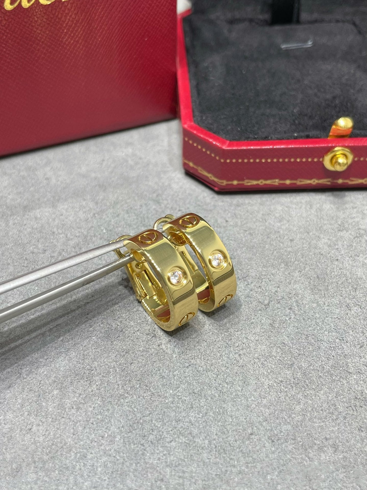 [Super CiCi ]LOVE 5.5MM 1 DIAMOND EARRINGS