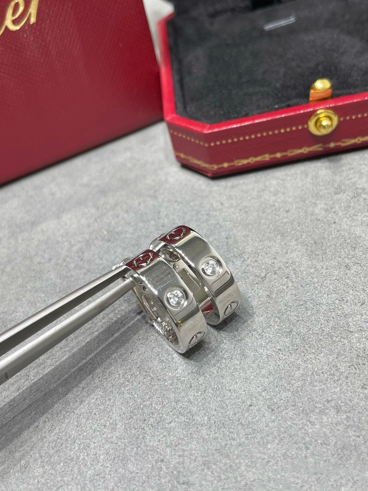 [Super CiCi ]LOVE 5.5MM 1 DIAMOND EARRINGS