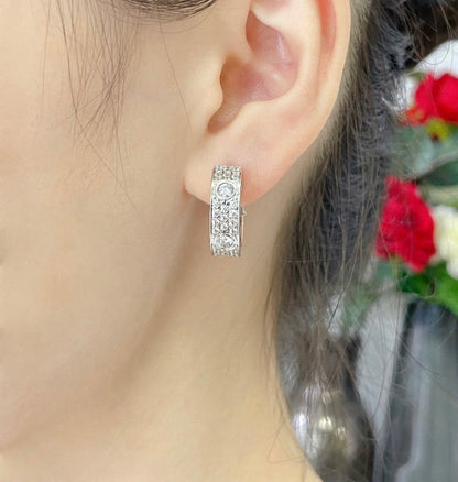 [Super CiCi ]LOVE 5.5MM DIAMOND PAVED EARRINGS