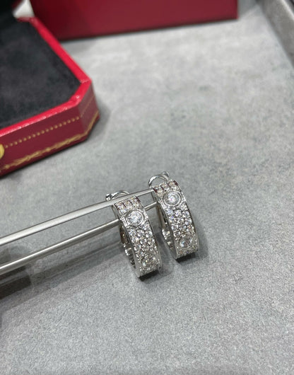 [Super CiCi ]LOVE 5.5MM DIAMOND PAVED EARRINGS