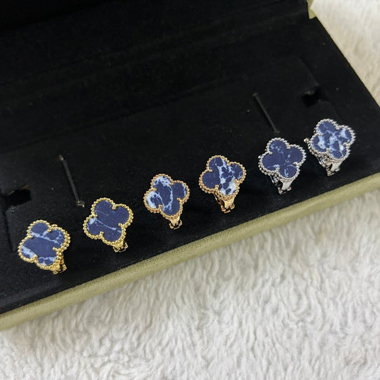 [Super CiCi ]CLOVER PIETERSITE MEDIUM STUD EARRINGS