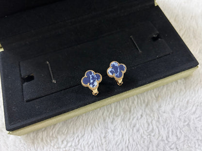[Super CiCi ]CLOVER PIETERSITE MEDIUM STUD EARRINGS