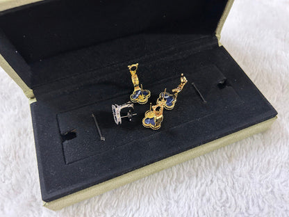 [Super CiCi ]CLOVER PIETERSITE MEDIUM STUD EARRINGS