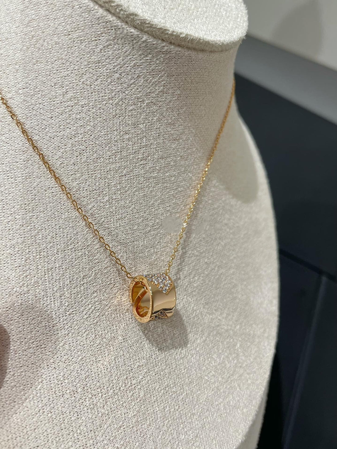 [Super CiCi ]LIENS EVIDENCE DIAMOND PAVED NECKLACE