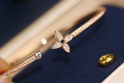 [Super CiCi ]IDYLLE PINK GOLD OPEN BRACELET DIAMOND PAVED