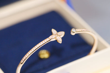 [Super CiCi ]IDYLLE PINK GOLD OPEN BRACELET DIAMOND PAVED