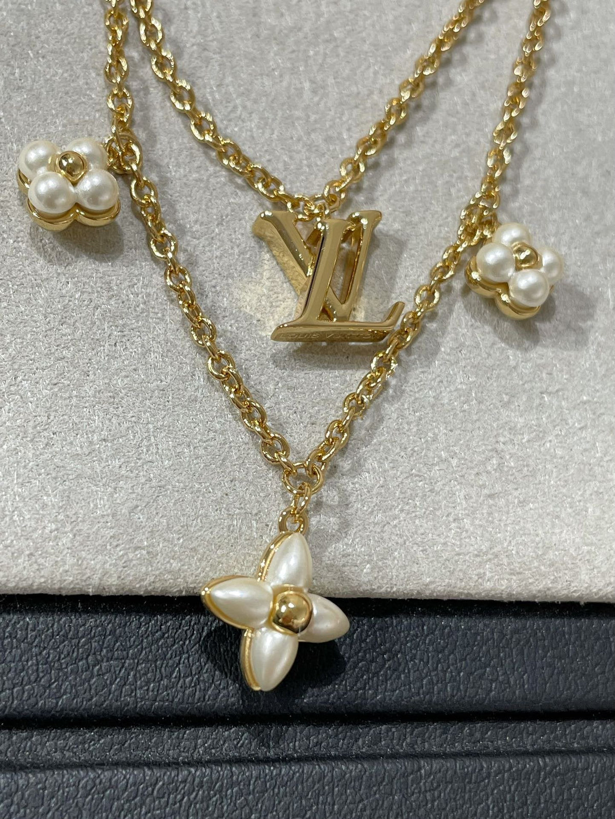 [Super CiCi ]FLOWERGRAM GOLD MOP DOUBLE ROW NECKLACE
