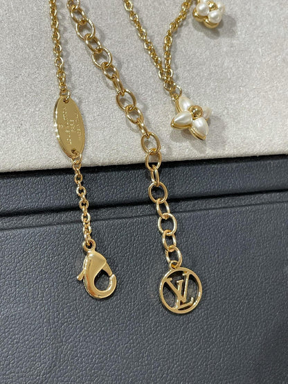 [Super CiCi ]FLOWERGRAM GOLD MOP DOUBLE ROW NECKLACE