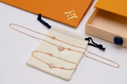 [Super CiCi ]STAR PINK MOP 1 DIAMOND PINK GOLD NECKLACE