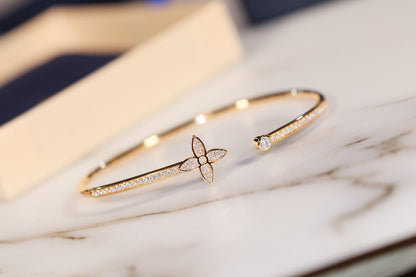 [Super CiCi ]IDYLLE GOLD OPEN BRACELET DIAMOND PAVED