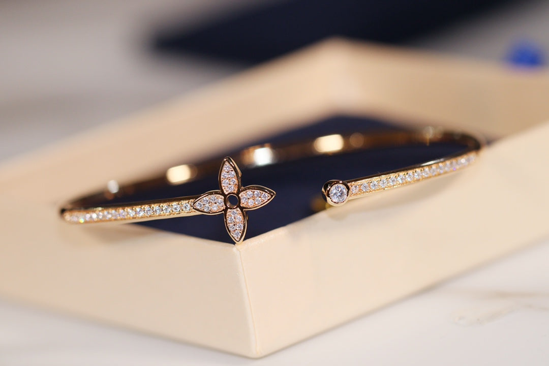 [Super CiCi ]IDYLLE GOLD OPEN BRACELET DIAMOND PAVED