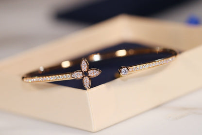 [Super CiCi ]IDYLLE GOLD OPEN BRACELET DIAMOND PAVED